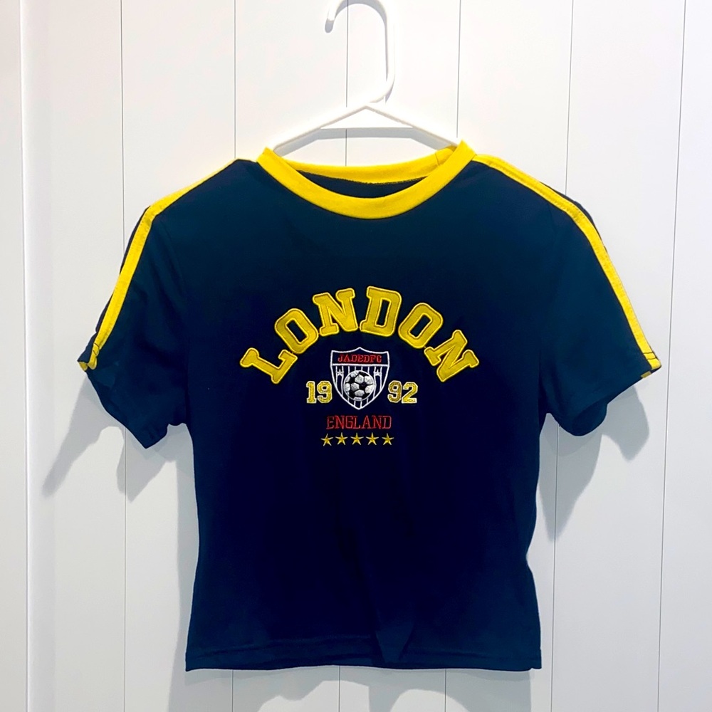 London women’s or kids T-Shirt - Navy and Yellow